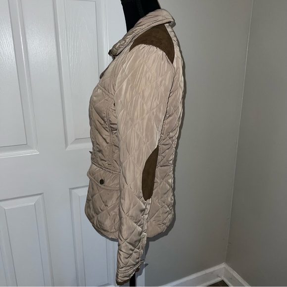 Zara quilted riding coat tan size S (outerwear, gorpcore, equestrian) - Picture 6 of 11